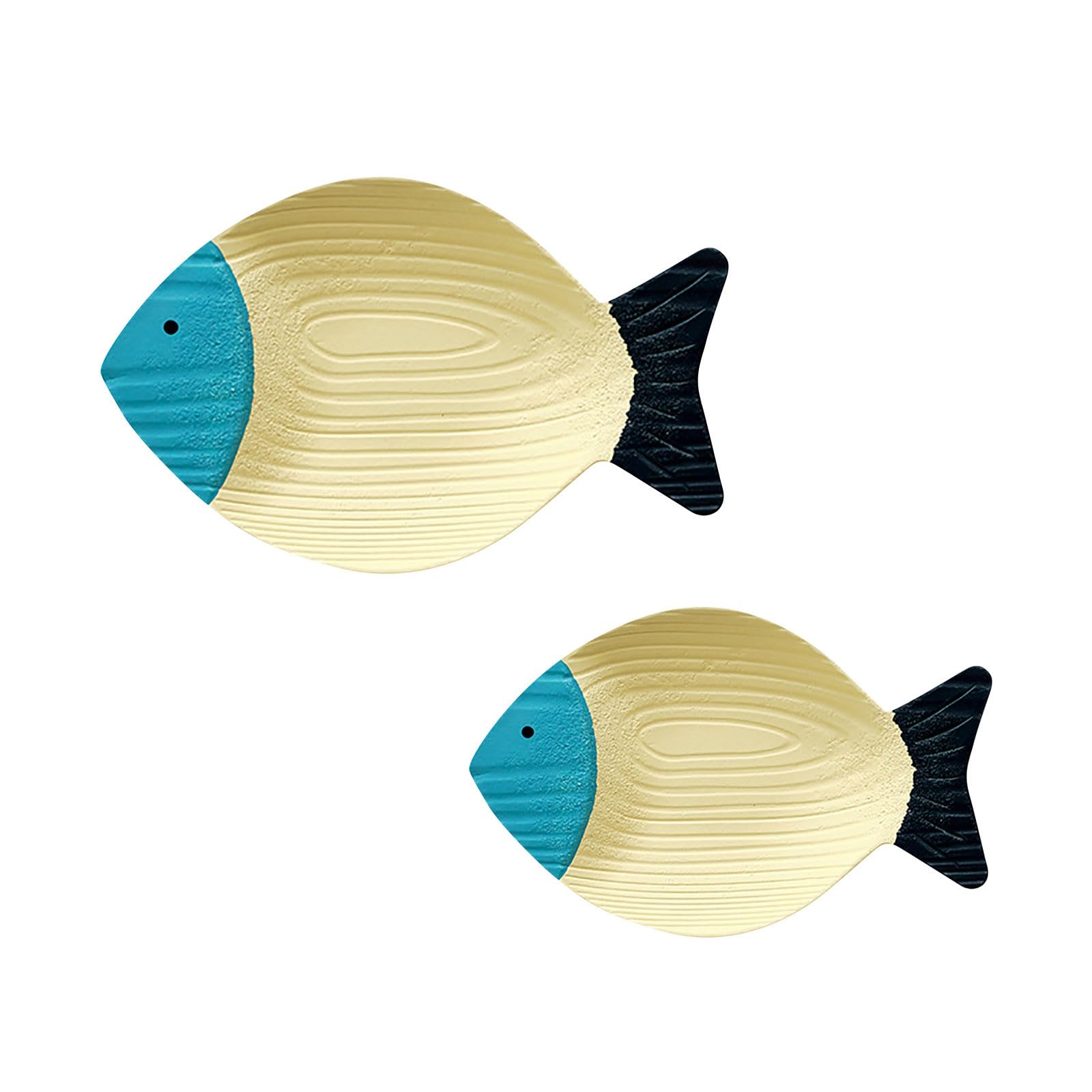 Amazon.co.jp: ichuanyi 2個 魚 ウォールデコ 木製アールデコスタイル